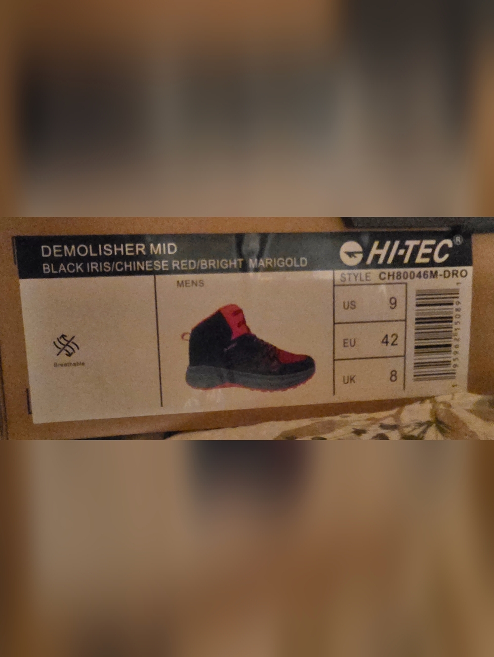 Hi-Tec Men’s Orange and Black Trail Running Shoes - Picture 2 of 8